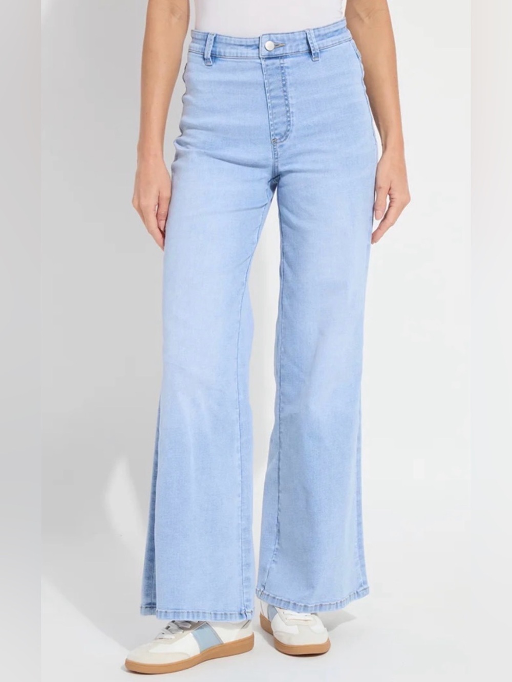 Lysse Iris Wide Leg Denim in Bleached Blue